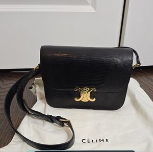 Celine Medium Triomphe Shoulder Bag Lizard